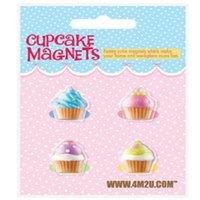 Random Colour - Pack Of 4 Cupcakes Magnets 00487