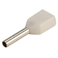 Rapid TCEF508F Twin Cord End Ferrules 0.5mm White Pack of 100