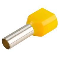 Rapid TCEF614F Twin Cord End Ferrules 6mm Yellow Pack of 100