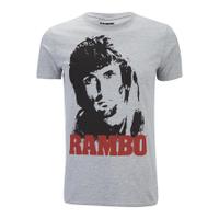 rambo mens face t shirt grey marl s