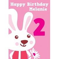 Rabbit 2nd Birthday Card