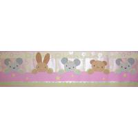 Rabbit and Bear Pink Wallpaper Border 5m