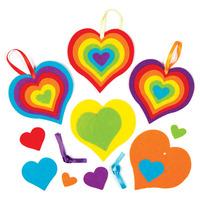 Rainbow Mix & Match Heart Decoration Kits (Pack of 6)