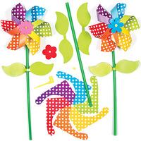 Rainbow Flower Windmill Kits (Pack of 6)