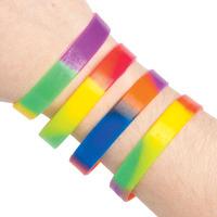 rainbow wrist bands pack of 10