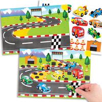 racing car sticker scenes pack of 4