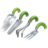Radius Hand Tools 4 Pack Set - Transplanter, Fork, Cultivator and Scoop