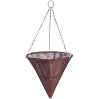 Rattan Effect Brown Hanging Cone