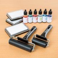 Rare Earth Make Your Own Ink Pads - 3 Ink Pads, 6 Ink Drops and 2 Brayers 403034