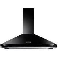 rangemaster 89280 110cm classic cooker hood in black with chrome rail