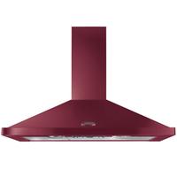 Rangemaster 95590 90cm Built In Chimney Hood in Cranberry Chrome Badge