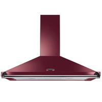 rangemaster 92850 110cm classic cooker hood in cranberry with chrome r