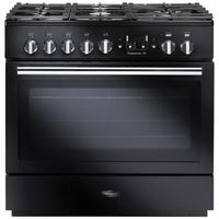 rangemaster 91130 90cm professional fx dual fuel cooker in black