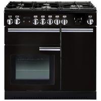 Rangemaster 91930 90cm PROFESSIONAL Gas Range Cooker in Black Chrome