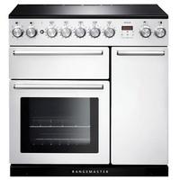 rangemaster 106200 90cm nexus induction range cooker in white chrome