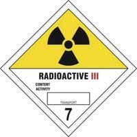 Radioactive III 7 - Self Adhesive Sticky Sign Diamond (100 x 100mm)