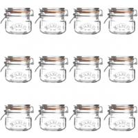 Rayware Kilner Square Clip Top Jar 500ml, 500ml Litre Square Jar, 12 Pack