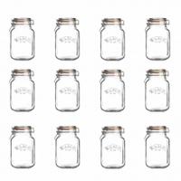 Rayware Kilner Square Clip Top Jar 1.5L, 1.5 Litre Square Cliptop Jar, 12 Pack