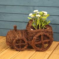 Rattan Tractor Shaped Garden Planter by Westwoods