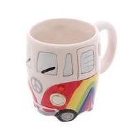 Rainbow Design Ceramic Camper Van Mug
