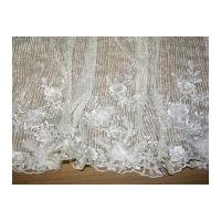 Raine Vertical Beaded Border Couture Bridal Lace Fabric Ivory