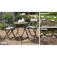 Raffles Bistro Set with Cushions Grey