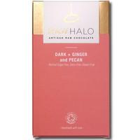 raw halo dark ginger pecan raw chocolate bar 35g