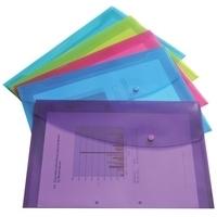 Rapesco Popper Wallet Foolscap Pack of 5 Assorted 0688