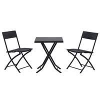 rattan garden furniture bistro set in black