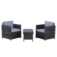 rattan garden furniture 3 piece bistro set