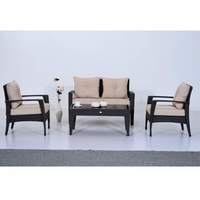 rattan garden furniture 4 piece sofa set in grey