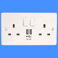 Rapid UT-86USB 13A Dual Switched Power Socket with Dual USB