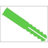 Rawlplug Plastic Plugs Green - Screw Sizes 4-8 Pack of 100