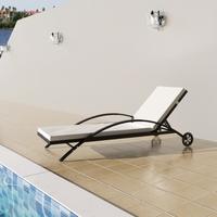 Rattan Sunbed Backrest Adjustable Black