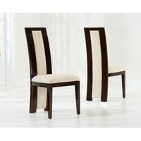 raphael brown solid wood chairs pair