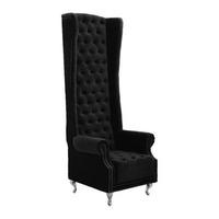 Radisson Tall Porter Chair In Black Cotton Velvet