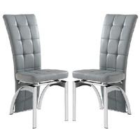 Ravenna Dining Chair In Grey Faux Leather in A Pair