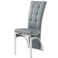 Ravenna Dining Chair In Grey Faux leather With Chrome Base