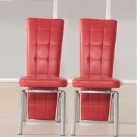 Ravenna Dining Chair In Red Faux Leather in A Pair