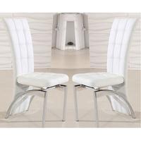 ravenna dining chair in white faux leather in a pair