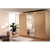 Rauch Imperial Sliding Wardrobe - Front with Wooden Decor and Mirror