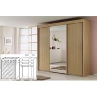 Rauch Imperial Beech 2 Door Sliding Wardrobe with Full Mirror Front - W 150cm H 223cm (In Stock)