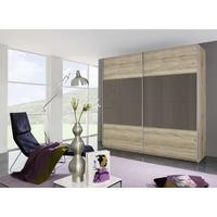 rauch beluga base sliding wardrobe front with high polish overlay