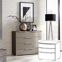 Rauch Zenaya Alpine White Carcase with White High Gloss Front 3 Drawer Bedside Cabinet (In Stock)