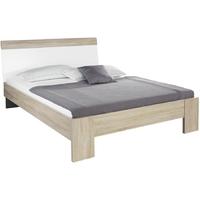 Rauch Samos Sonoma Oak with High Polish White Bed with Slats - W 160cm (In Stock)