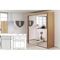 Rauch Imperial Sonoma Oak 2 Door Sliding Wardrobe with Mirror - W 201cm H 235cm (In Stock)
