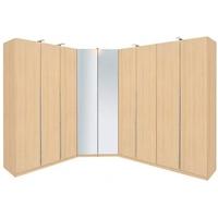 Rauch Elan B Folding and Hinged Door Wardrobe - Mirrored Doors with Panorama Appearance and Starter Units
