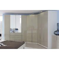 Rauch Elan C Folding and Hinged Door Wardrobe - Full High Polish Door and Center Mirror with Panorama Appearance and Starter Units