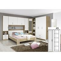 Rauch Samos Sonoma Oak with High Polish White 1 Mirror Door Corner Wardrobe - W 47cm H 210cm (In Stock)