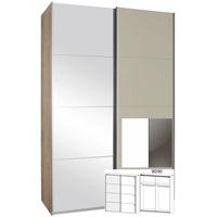 Rauch Elegant4you 2 Door 1 Mirror Sliding Wardrobe - Alpine White Carcase with High Polish Lava Grey (In Stock)